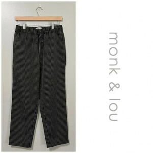 Monk & Lou Relaxed Fit High  Rise Cropped Dress Pants